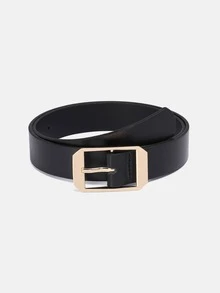 1pc/3pcs Solid Color Casual PU(Polyurethane) Women's Belt Suitable For Daily Use Square Buckle - A - View 21