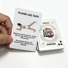 Burn Stack Workout Cards, 54 Bodyweight Exercise Cards, No Equipment Home Workout Fitness Deck For Full Body Training, Suitable For Beginners & Adults 14+ - Apricot - View 6