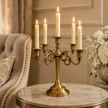 5-Arm Candelabra Candle Holder, Elegant 5-Light Taper Candle Stand Centerpiece For Wedding Table, Dining Room, Party, Holiday, Mantel & Home Decor - Five-armed Candlestick - View 15