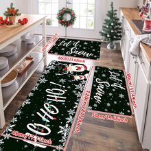 1/2/3pcs Christmas Theme Kitchen Rug, Flannel Kitchen Mat, Soft Comfortable Absorbent Non-Slip Machine Washable With Non-Slip Backing, Suitable For Multiple Scenes: Entrance, Living Room, Bedroom, Kitchen, Dining Room, Bathroom, Laundry Room, Hallway, Christmas Holiday Home Decor Multi-Functional Floor Mat - Multicolor - View 16