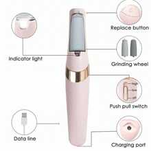 Electric Foot Grinder,With LED Light And Replacement Rollers,Electric Callus Remover,Rechargeable Automatic Foot File,2-Speed Settings,Portable Foot Scrubber/Pedicure Tool For Dry,Cracked,Hard Skin And Calluses,Holiday Essentials,Gift For Men /Women - Multicolor - View 5