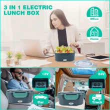 1.5L 2-In-1 Portable Electric Lunch Box | Food Warmer With Insulation Bag | Fast Heating For Car, Truck - Yellow - View 6