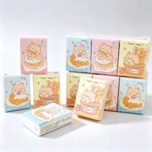 1/2/4/6 Packs Of Cartoon Patterned Handkerchief Tissues, Cute Bear Patterns, Portable Small Package Tissues, Handkerchief Tissues And Student Pocket Tissues, Essential Items For Returning To School, Daily Cleaning Tissues, Travel Set - Multicolor - View 3