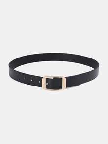 1pc/3pcs Solid Color Casual PU(Polyurethane) Women's Belt Suitable For Daily Use Square Buckle - A - View 5