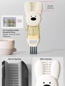 3pcs New Cute Rabbit 3-In-1 Cup Brush, Petal 3-In-1 Cup Brush, Multi-Functional Crevice Cleaning Brush, Tea Cup & Baby Bottle Slot Brush, Portable For Home And Travel - Multiple Styles and Colors - View 7