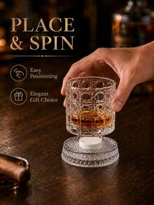 Gelas Wiski Putar 10oz, Gelas bergaya "Old Fashioned" yang dapat berputar, dirancang untuk wiski Scotch; Cocok untuk bar, pesta, penggunaan di rumah, dan sebagai hadiah. Dilengkapi dengan lapisan premium seperti kristal dan desain putar yang tahan tumpah; Dapat juga digunakan untuk bir. - MultiWarna - View 3