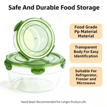 [1pc] Plastic Transparent Refrigerator Storage Box, Food Preservation Box, Meat & Ingredient Freezer Box, Household Meal Prep Portioning Box, Airtight Fruit & Vegetable Food Storage Box, Portable Outdoor Storage Box - View 7