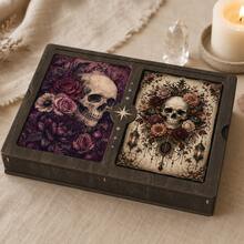 1pc Vintage Dual-Compartment Wooden Tarot Card Box, Wooden Card Storage Box. Perfect For Storing Cards And Memorabilia, An Ideal Gift For Halloween, Christmas And Thanksgiving - 1PC - View 4