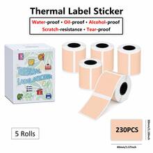 Sticker Label M110/M221/M220/M120/M200/M110S Thermal Label- Black On Khaki 1.57"X1.18"(40x30mm) For Small Business, Home, Office, 230 Labels/Roll - View 9