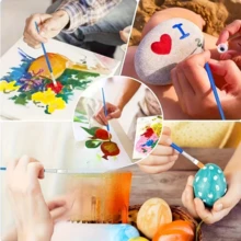50Pcs Nylon Pointed Tip & Flat Tip Paint Brushes, Suitable For Gouache, Watercolor, Acrylic Paint, Art Painting, Small Paint Brushes, Line Drawing, Outlining, Doodling - Sets - View 2