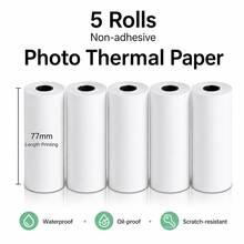Thermal Paper Rolls, 77x30mm, White, 5/10 Pack,6.5m For Phomemo M03/M03AS/M04S/M04AS Peripage A9/A9S/A9MAX Printers - View 2
