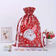 2/4/6pcs Extra Large Christmas Drawstring Gift Bags, Durable Plastic Bags With Santa Claus Pattern, Holiday Party Gift And Candy Storage Bags - View 5