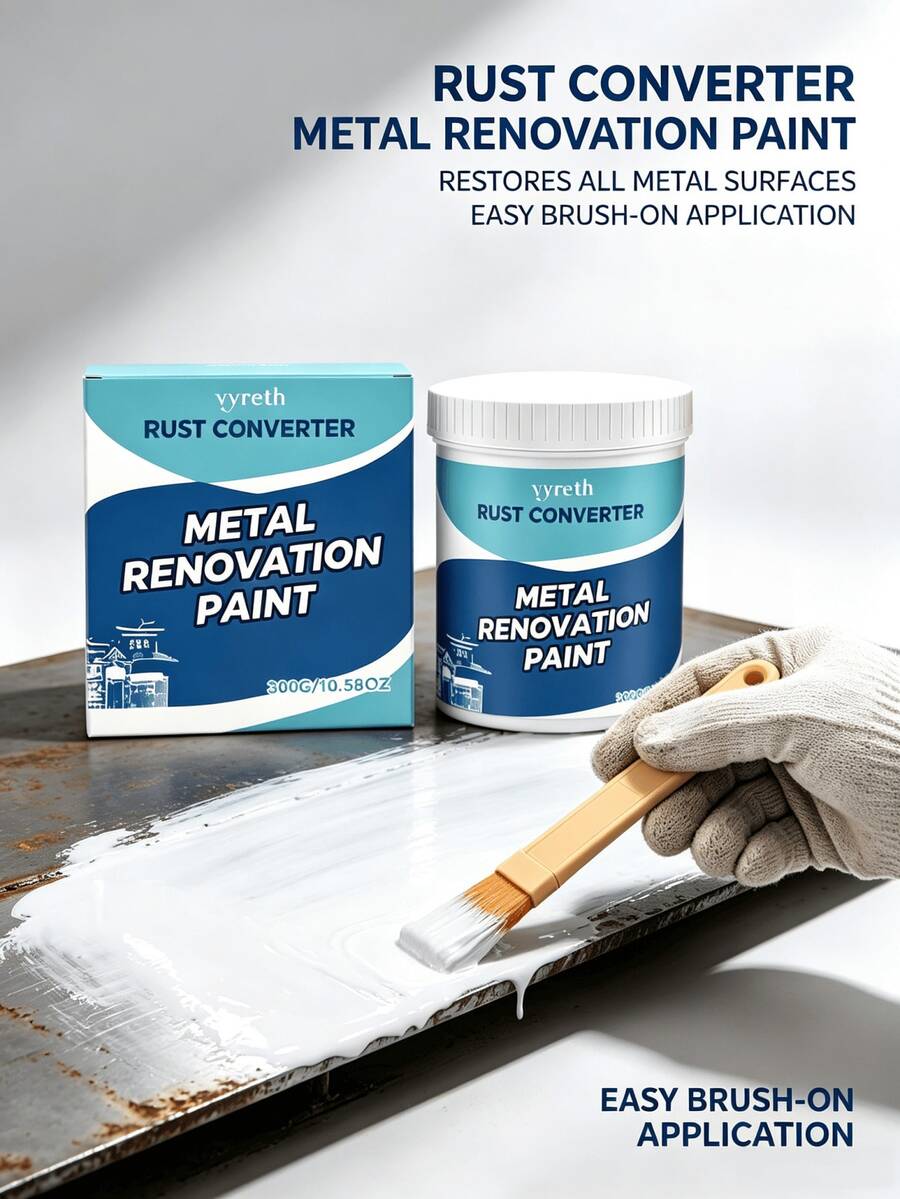 White Rust Converter Metal Steel Rust Removal Polishing Multi-Purpose Cleaning Care Forms Stable Protective Layer Suitable For All Metal Surfaces Household Essential Convenient Quick Practical Gift For Family And Friends Christmas Halloween