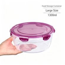 [1pc] Plastic Transparent Refrigerator Storage Box, Food Preservation Box, Meat & Ingredient Freezer Box, Household Meal Prep Portioning Box, Airtight Fruit & Vegetable Food Storage Box, Portable Outdoor Storage Box - View 21