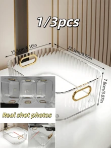 1 Set Transparent Multi-Function Storage Box Set, Suitable For Storing Cosmetics And Holiday Supplies, Plastic Storage Box, Can Be Used In Bathroom And Dormitory, Home Decor Storage, Room Decor, Christmas Back To School Gift - Multicolor - View 13