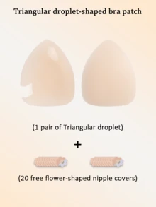 2pcs Triangle Teardrop Bra Pads - Invisible Bra Support Bars, Can Enhance Bust Curve, Soft And Comfortable, Suitable For Daily Wear, Travel, Party, Swimwear, Thin Edge Design, Applicable To Bras And Dresses. - Multi-color - View 9