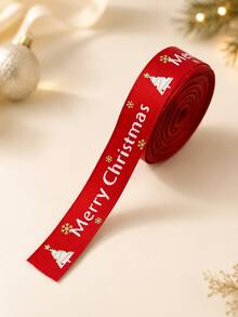 Classic Holiday Polyester Satin Ribbon, Printed With Merry Christmas Letters, Christmas Tree And Snowflake Patterns, Red And Green Decorative Gift Wrapping Ribbon, Suitable For Gift Wrapping, DIY Bow Making, Handmade Projects, Wreath Decoration, Holiday Parties And Winter Celebrations - One Size - View 8