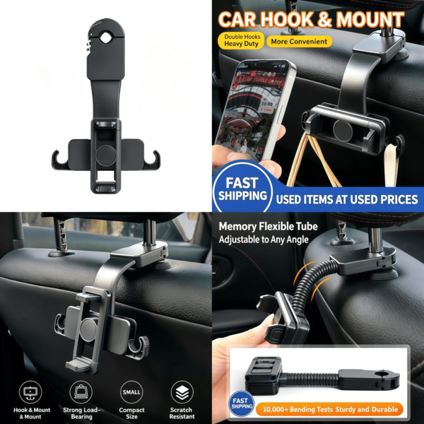 1PC Car Headrest Hook, Backseat Hanging Hook, Multifunctional Car Interior Accessory