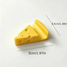 2/1pc INS Style Mini Cheese Phone Stand, Yellow & White Color Options, Compact & Portable Keychain Pendant, Lightweight Space-Saving Design, Hands-Free Desktop Phone Holder For Watching Videos And Short Clips, Creative Phone Base For Travel And Home Use - Little Cheese - View 7