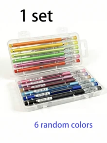 12-Color Diamond Neutral Pen Set With Storage Box, 0.5mm Fine Tip Colored Pens, Smooth Writing Diary Pens, Suitable For Note-Taking, Drawing, Sketching, Bookkeeping, School And Office Supplies - Diamond Gel Pen Set - View 14