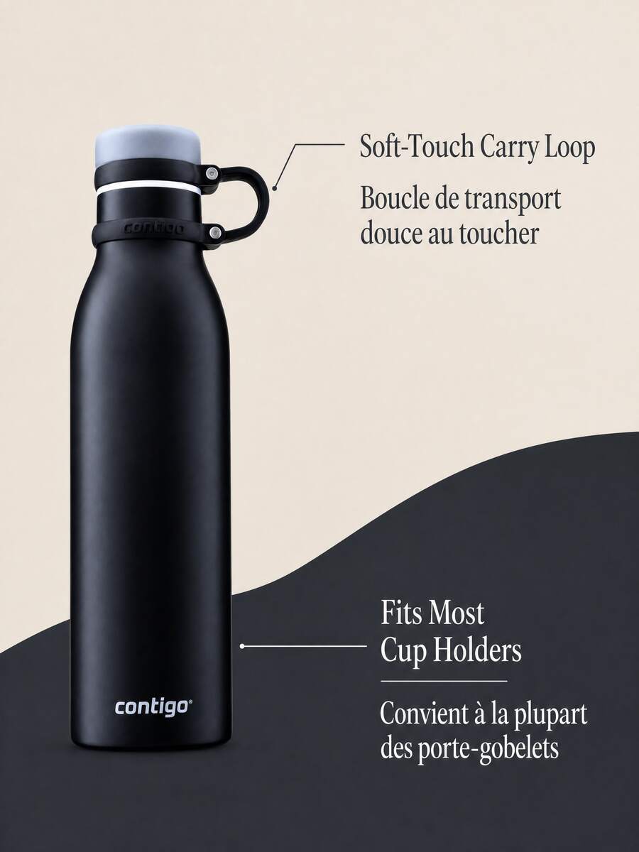 Contigo Bowling Cup/Gold/600ml Insulated Mug For Men And Students, Official Flagship Store Product, Large Capacity Stainless Steel - Black - View 1