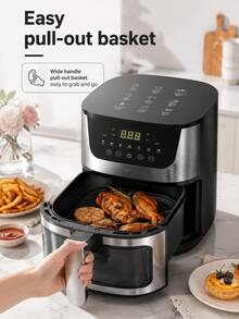 SMEGGEMS 4.5L Air Fryer, 1400W With Viewing Window, 7 Cooking Presets, Digital Touch Controls, 80-200°C Adjustable Temperature And 1-60 Minute Timer - Silver - View 7