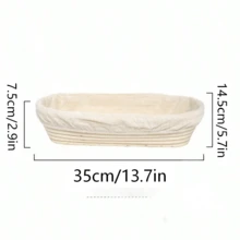 1pc Natural Wicker Bread Fermentation Basket With Liner, Round Or Oval Bread Proofing Bowl, Suitable For Baking Yeast Bread Dough, Restaurant Kitchen Baking Tool - View 14