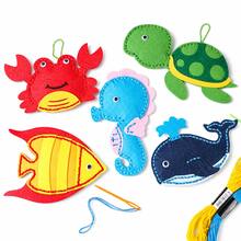 5-Piece Marine Animal DIY Felt Sewing Kit, Hand-Stitching Craft Set With, Needles, Sewing Thread & Bead Chains, Random Colors For Needles, Thread & Bead Chains - Multicolor - View 6