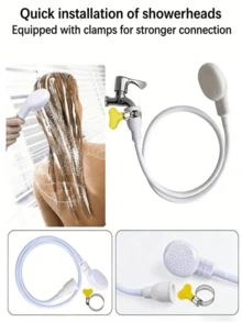 1pc Portable Multi-Function Rubber Hose Spray Nozzle, Universal Shower Accessory, Suitable For Bathroom, Kitchen, Garden, Pet Bathing, RV, Outdoor Camping Essential, Practical Home Tool, Ideal Gift For Home Decor And Outdoor Travel, Sink Hose - Multicolor - View 10