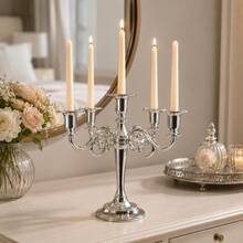 5-Arm Candelabra Candle Holder, Elegant 5-Light Taper Candle Stand Centerpiece For Wedding Table, Dining Room, Party, Holiday, Mantel & Home Decor - Five-armed Candlestick - View 6