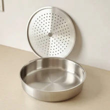 18/10 Stainless Steel Perforated Steamer Plate, Household Dumpling Plate, Draining Tea Plate, Oil Filter Plate, 28cm Steamer Pot, Draining Plate - View 7