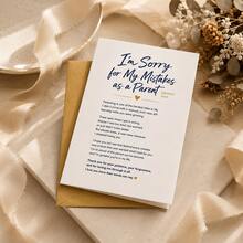 An Apology Card For Your Children, Featuring A Heartfelt Message Of Sincere Remorse To Make Amends For Parenting Shortcomings; Minimalist Gold-Accented Design, Includes An Envelope. - A - View 9