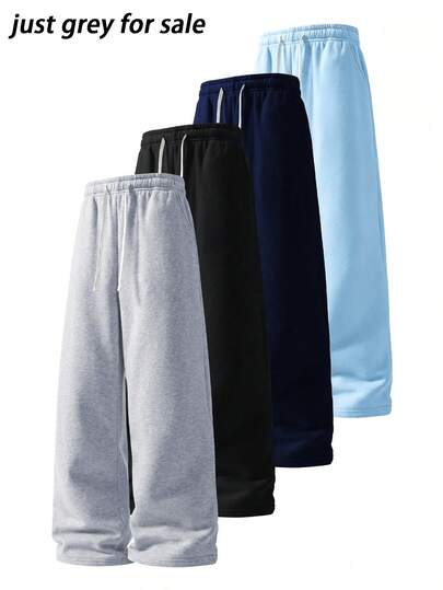 New Men's Casual Sweatpants, Suitable For Street, Home, And Simple Daily Wear, Elastic Waistband With Drawstring, Suitable For All Seasons, Great Gift For Husband, Boyfriend, Or Father