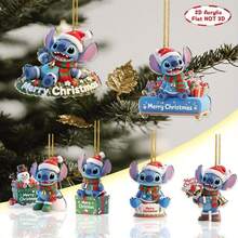 Panini Stitch Christmas Tree Ornaments, 2D Flat Acrylic Hanging Decorations, Cute Character Pendant For Xmas Tree Home Holiday Party Decor - Random Styles - View 4