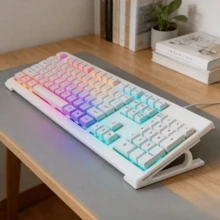 Desktop Keyboard Lift Stand, Black, White, Pink 3 Colors Optional, Ergonomic Tilted Design, Reduces Wrist Pressure During Long Typing, Compatible With Most Keyboards, Practical Desktop Tool For Office And Gaming - Riser - View 5