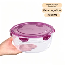 [1pc] Plastic Transparent Refrigerator Storage Box, Food Preservation Box, Meat & Ingredient Freezer Box, Household Meal Prep Portioning Box, Airtight Fruit & Vegetable Food Storage Box, Portable Outdoor Storage Box - View 13