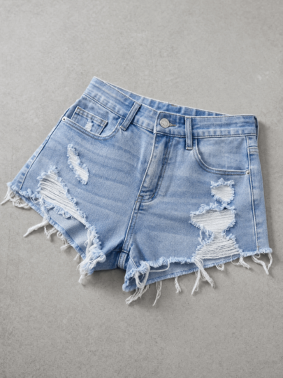 Women's New Denim Shorts, Summer Casual Shorts, Distressed Raw Hem Jeans, Beach Shorts, Travel Essential,Runs Small, Recommend Sizing Up