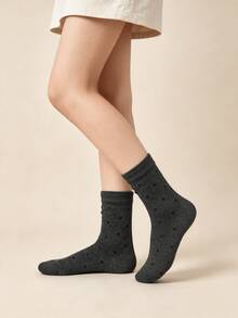 1/4 Pair All-Season Polka Dot Versatile Comfortable Mid-Calf Socks - Multicolor - View 12