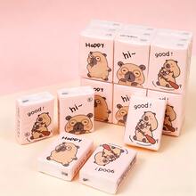 1/2/4/6/9/18/36packs Capybara Cartoon Pattern Tissues, Portable Small Packs Of Tissues, Student Special Handkerchief Tissues, Suitable For Work, Business Trips, Travel, And Outdoor[Random Styles] - Multi-color - View 7
