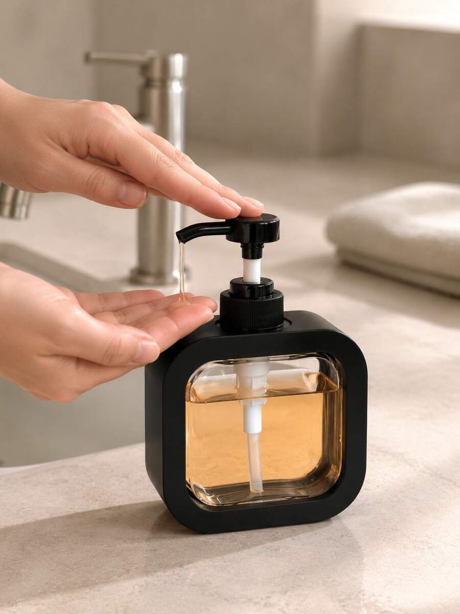 1 件透明可再填充泵瓶，适用于洗手液、香水、乳液、洗洁精、沐浴露、旅行装分配器，带泵，适用于浴室