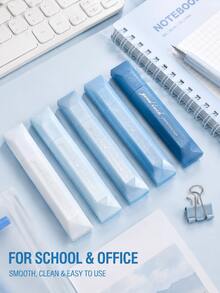 5pcs Gradient Color Pen-Style Correction Tape, Portable Cap Correction Tape, Student Learning Office Stationery - 5pcs Blue [Boxed] - View 5