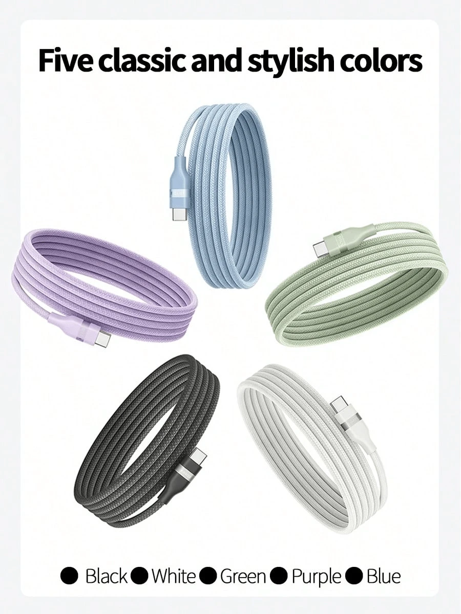 anker A82E2 USB-C Braided Charging Cable Type-C Fast Charging Cable Reinforced Interface Design High-Density Braided Outer Layer Flexible Durable And Tangle-Free Suitable For Phones Tablets Laptops Daily Device Charging - Multicolor - View 1
