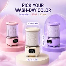 Wireless Portable Mini Washing Machine With Spin Dryer, Small Underwear & Socks Washer, Suitable For Dorm, Apartment And Travel - Multicolor - View 10
