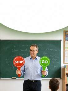 20/10/5/1pc STOP GO Handheld Sign, Red & Green Contrast Round Handheld Indicator, Minimalist Eye-Catching Printed Design, Lightweight & Easy To Grip, Classroom Interactive Game Prop, Team Building Activity Buzzer Paddle, Teaching Aid, Party Competition Sign, Thickened Foam Material Durable & Not Easily Broken, Suitable For Outdoor Games, Parent-Child Interaction, Classroom Teaching, Competition Scoring, Fun Interactive Auxiliary Tool, Home Essentials, Outdoor Garden Decor, Back To School, Home & Kitchen, Autumn Decor - Multicolor - View 8