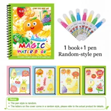 Refillable Water Pen Magic Water Painting Book, Reusable Princess Dream Theme Coloring Book, Paper And Plastic Material, Spiral Binding, Clean Drawing Activity Toy For Kids, Suitable For Travel, Birthday, Holiday Gifts - Multicolor - View 10