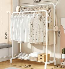 Perchero de Ropa Multifuncional con Doble Barra para Colgar y Estante Inferior, Organizador para Recámara con Amplio Espacio para Prendas, Zapatos, Bolsas y Cajas, Diseño Moderno y Práctico, Ideal para Crear un Vestidor en Casa, Preparar tus Outfits y Mantener Cada Prenda en su Lugar - Multicolor-Tendedero de doble barra - Ver 14
