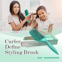 1pc Portable Curling Hair Styling Comb - Nylon Bristles, Suitable For All Hair Types, Easily Detangles And Adds Volume, Holiday Essential, Hair Care, College Must-Have - Standard Model - View 6