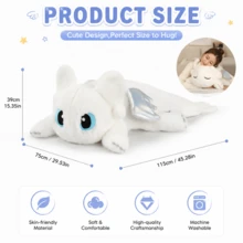 Universal Bantal Plush Raksasa Toothless, Boneka Naga Berbaring Ukuran Besar 115cm, Boneka Peluk Lembut Ekstra Besar, Dekorasi Rumah Kartun Lucu - MultiWarna - View 3