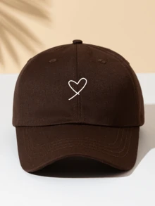 1pc Washed Baseball Cap With "Heart" Print Pattern, Fashionable Minimalist Casual Versatile , High-Quality All-Season Decorative Item, Essential Unisex Fashion Accessory Suitable For Outdoor Activities - Baseball - View 10
