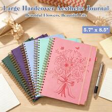 Exquisite Vintage Floral Embossed Spiral Notebook, 300 Pages College Ruled Leather Notebook, Cute Women's Diary, 24 Index Tabs, Suitable For School, Office And Home Records, Back To School Supplies And Office Supplies, Exquisite Notebook Gift - Multicolor - View 7